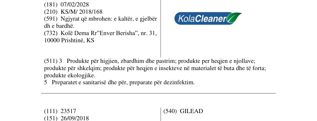 Zëri i markës KolaCleaner në buletin
