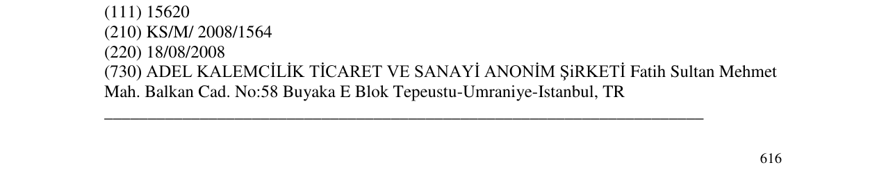 Zëri i markës ADEL fig. në buletin