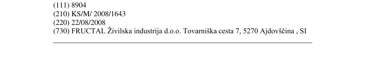 Zëri i markës FRUTEK në buletin