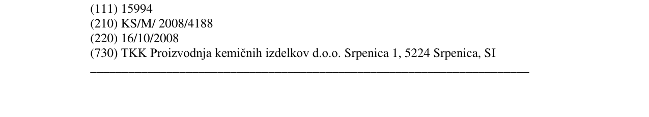 Zëri i markës TEKASIL T në buletin