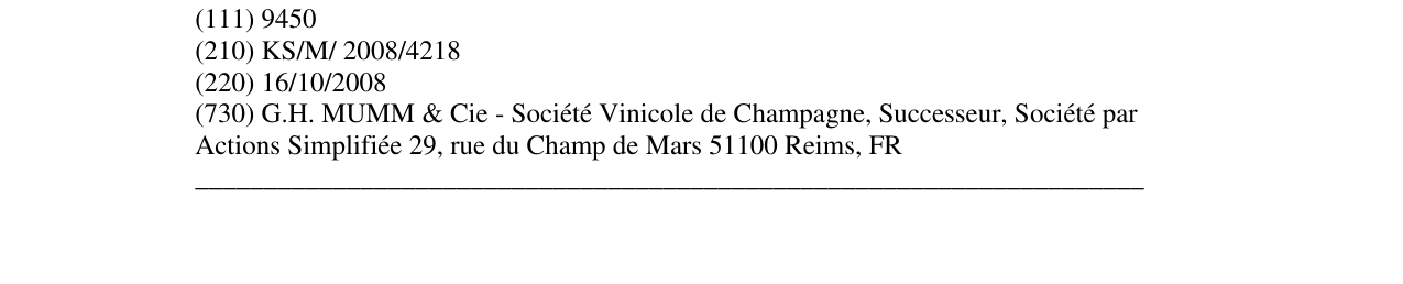 Zëri i markës MUMM në buletin