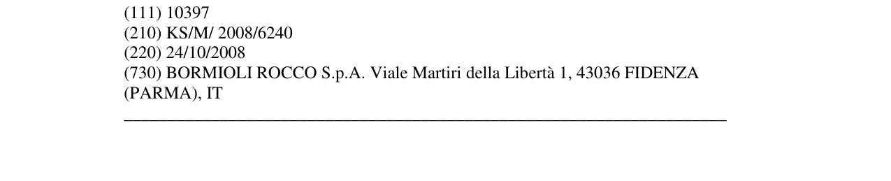 Zëri i markës BORMIOLI ROCCO në buletin