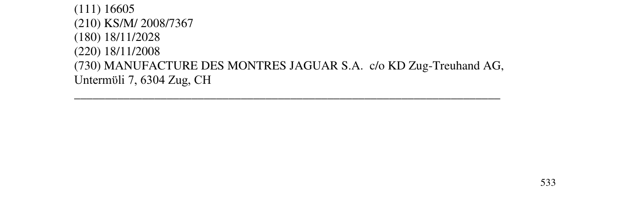 Zëri i markës JAGUAR në buletin