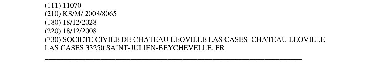 Zëri i markës CLOS DU MARQUIS në buletin