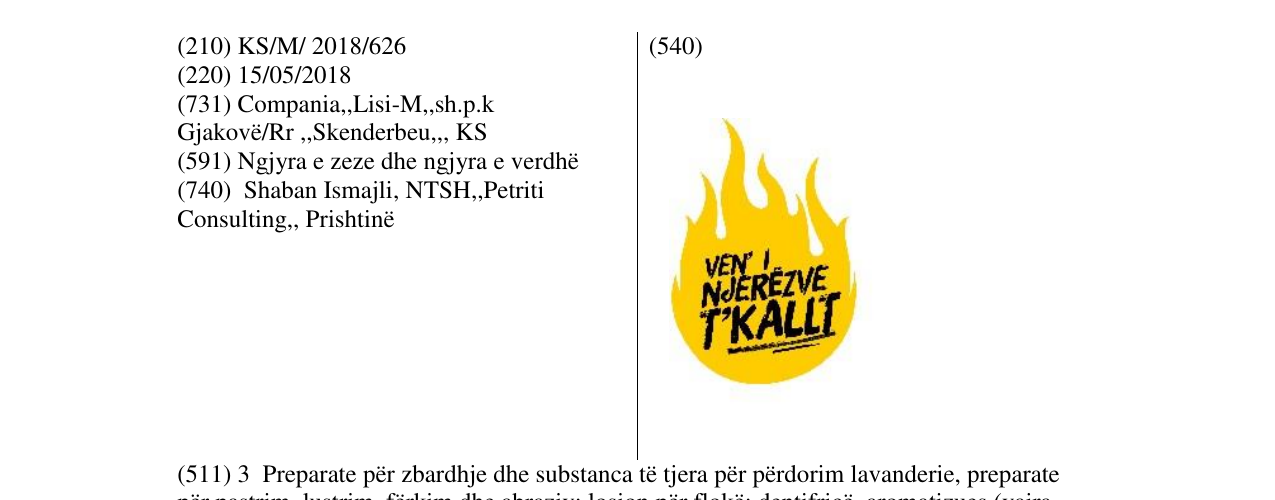 Zëri i markës VEN I NJERZVE T'KALLT në buletin