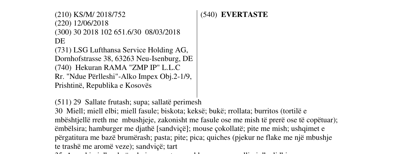 Zëri i markës EVERTASTE në buletin