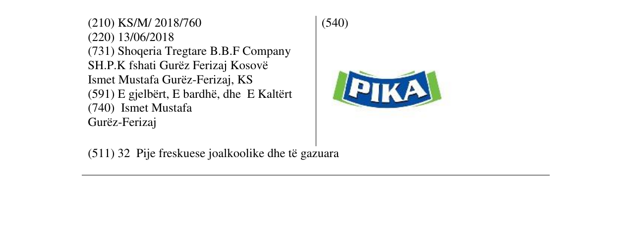 Zëri i markës PIKA në buletin