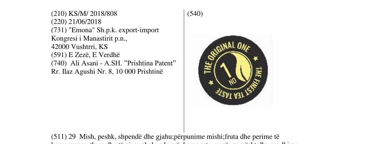 Zëri i markës Markë figurative në buletin