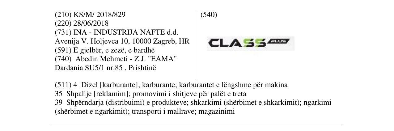 Zëri i markës CLASS në buletin