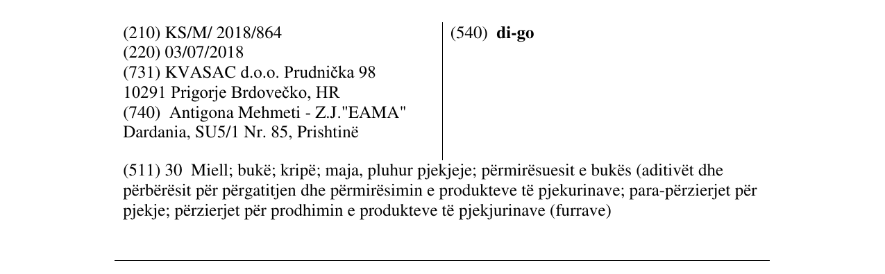 Zëri i markës di-go në buletin