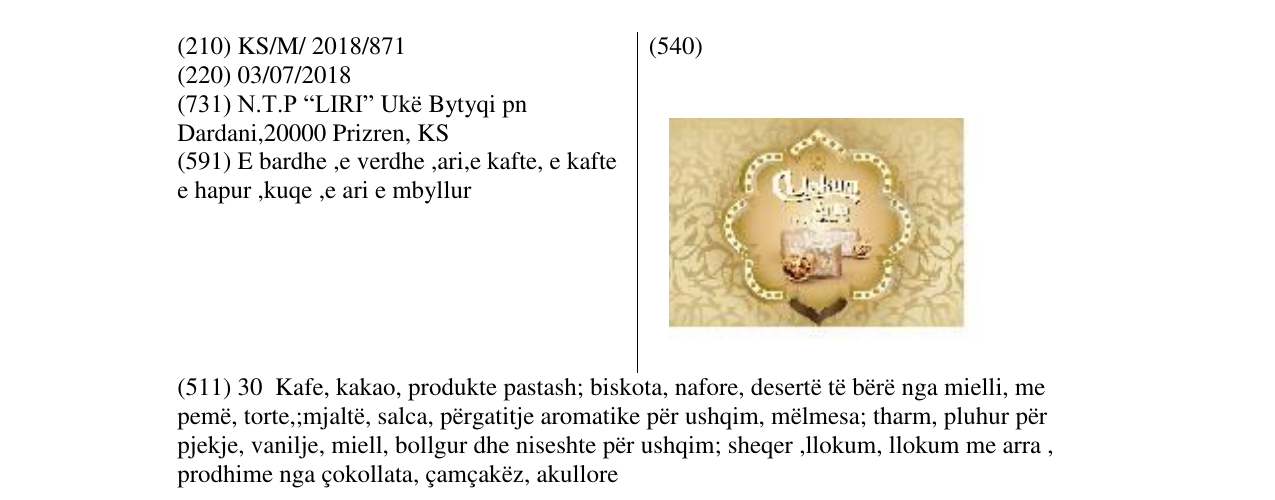 Zëri i markës Markë figurative në buletin