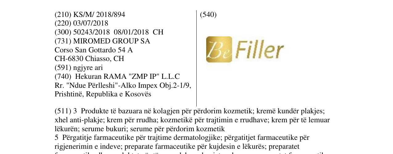 Zëri i markës Be Filler në buletin