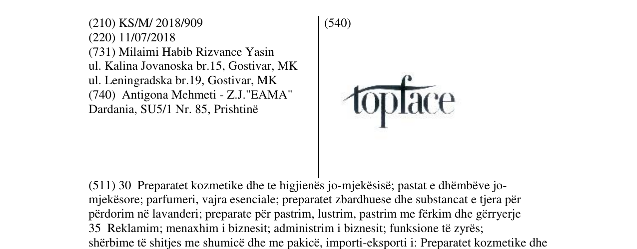 Zëri i markës Markë figurative në buletin