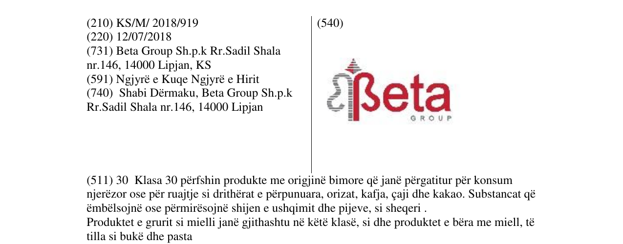 Zëri i markës Markë figurative në buletin