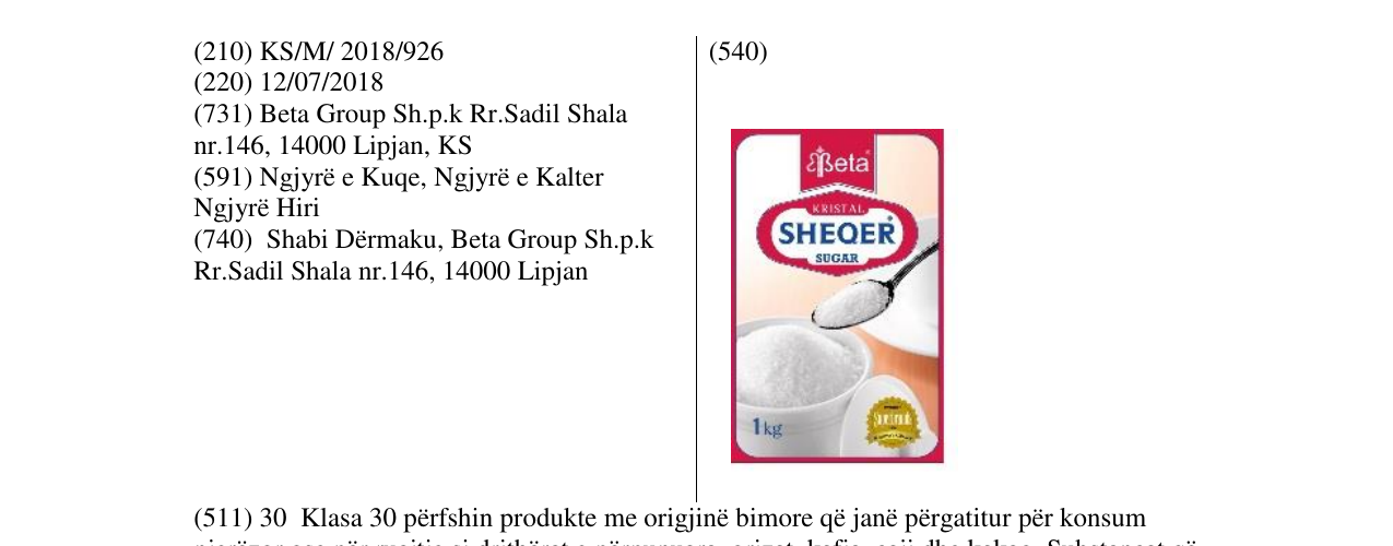 Zëri i markës Markë figurative në buletin