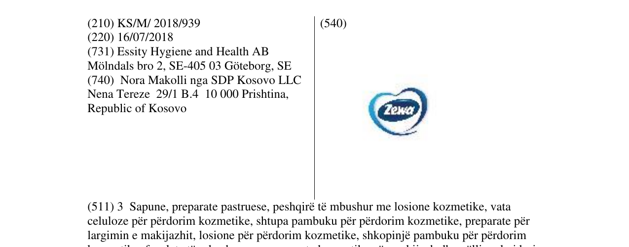 Zëri i markës Zewa në buletin