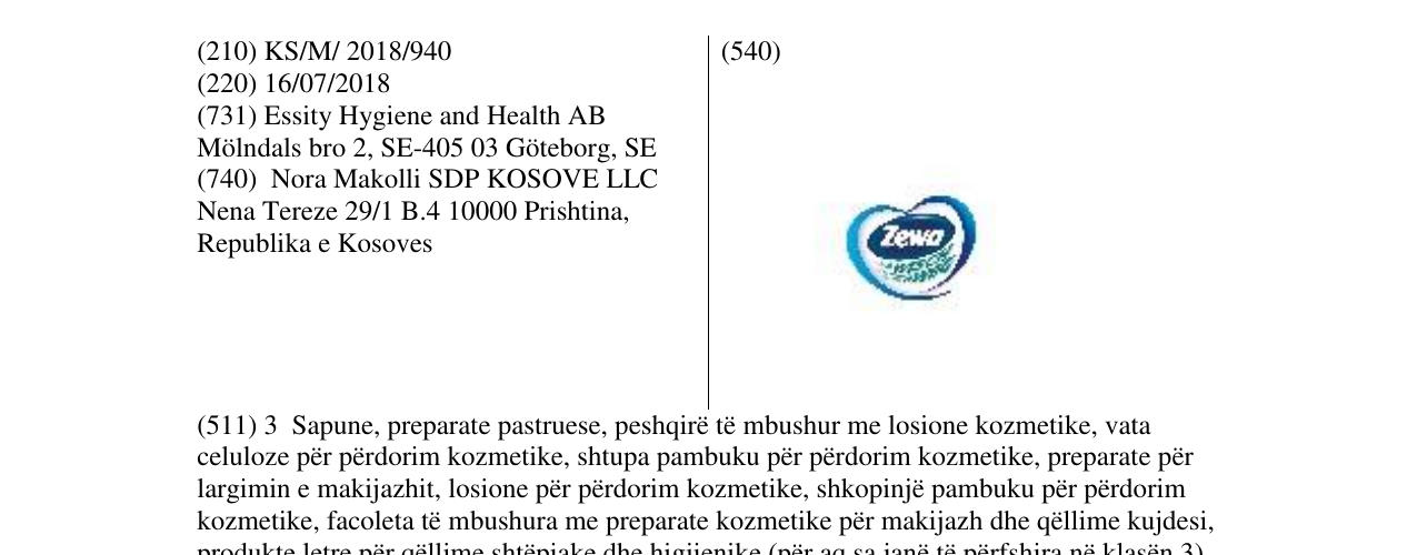 Zëri i markës Zewa në buletin