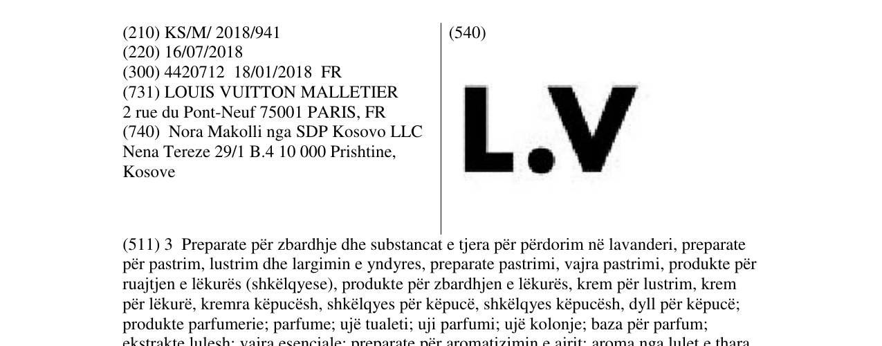 Zëri i markës L.V në buletin