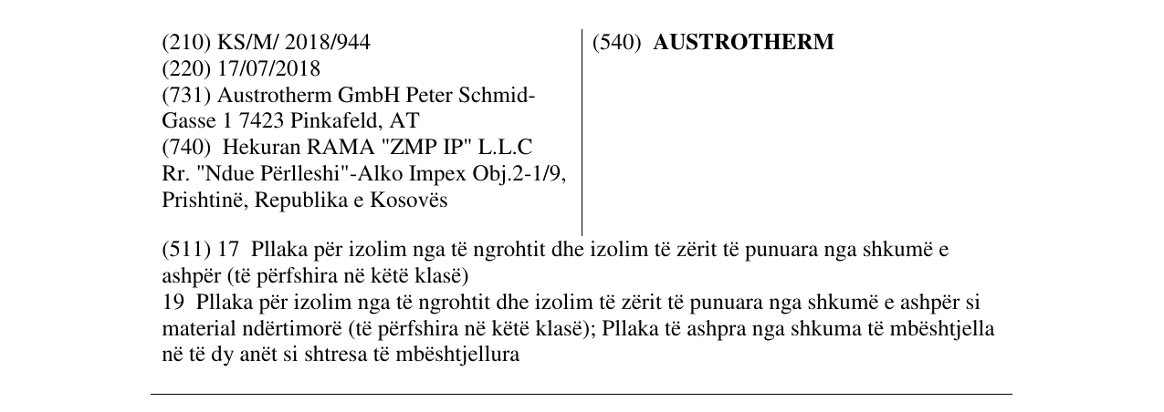 Zëri i markës AUSTROTHERM në buletin