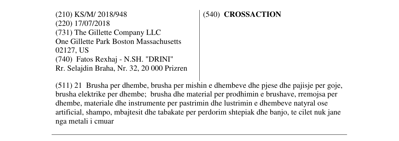 Zëri i markës CROSSACTION në buletin
