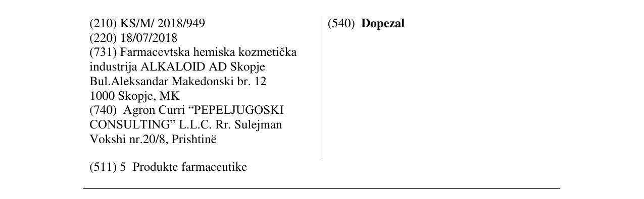 Zëri i markës Dopezal në buletin