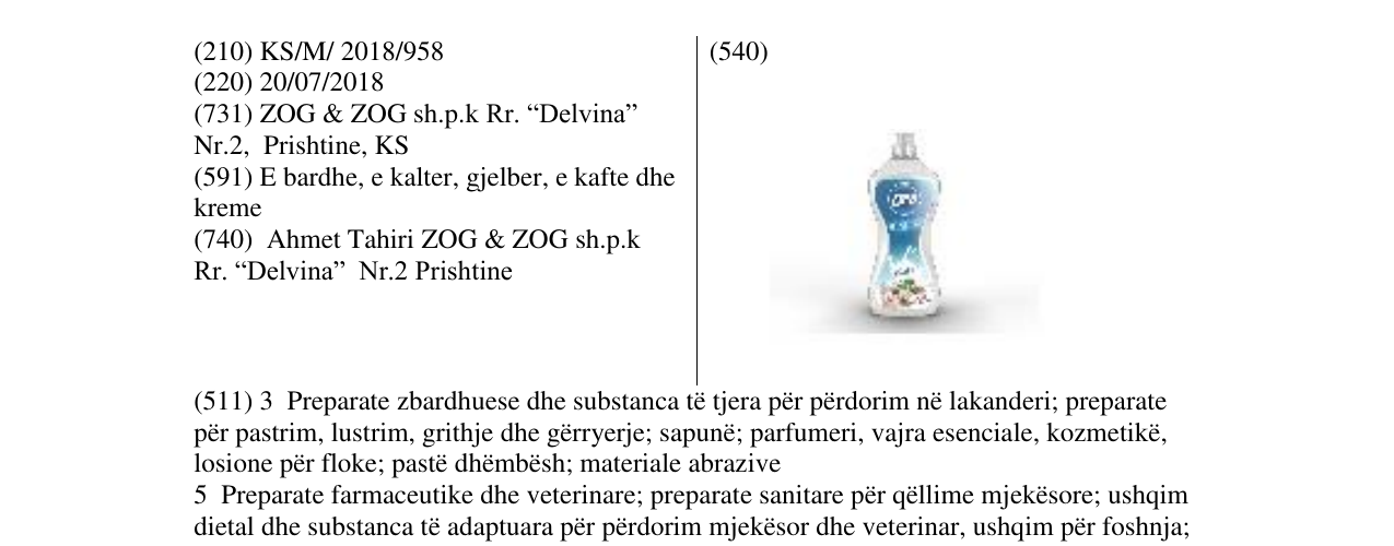 Zëri i markës Markë figurative në buletin
