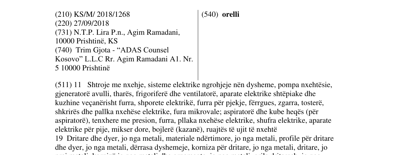 Zëri i markës orelli në buletin