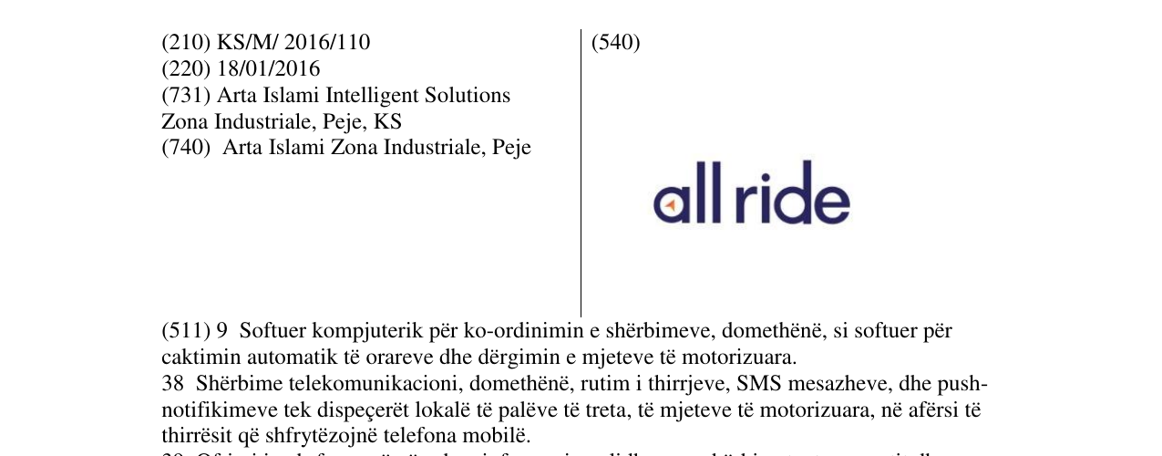 Zëri i markës all ride në buletin