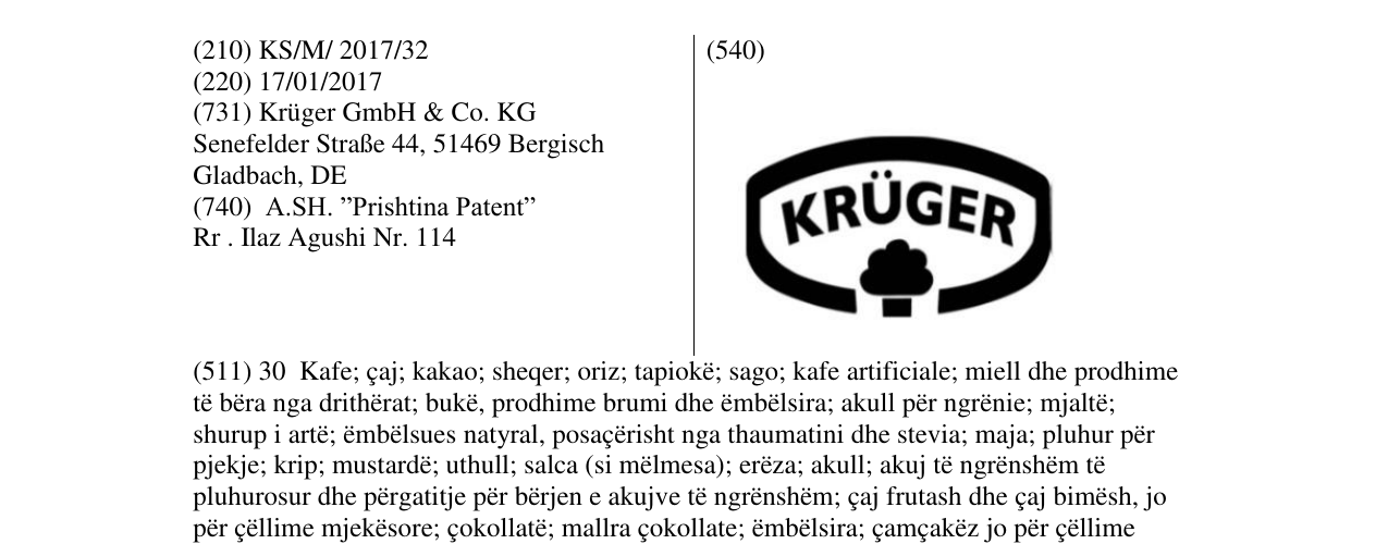 Zëri i markës KRUGER në buletin