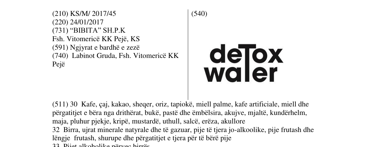 Zëri i markës deToxWater në buletin