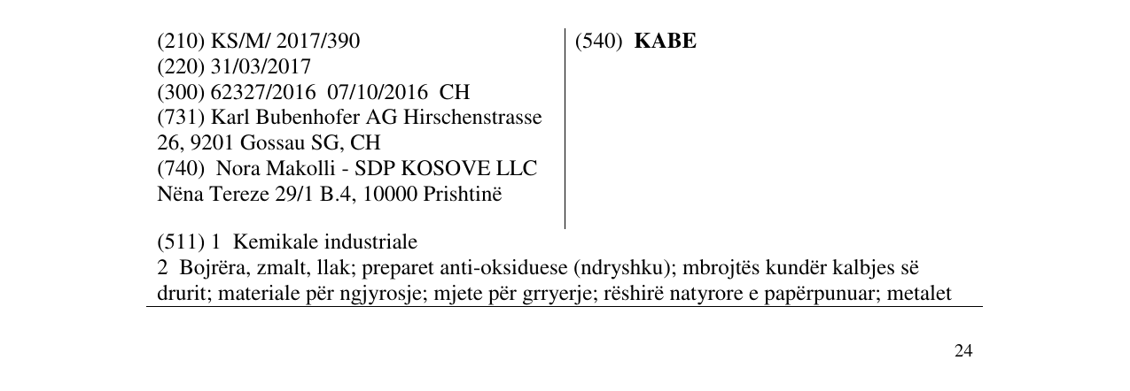 Zëri i markës KABE në buletin