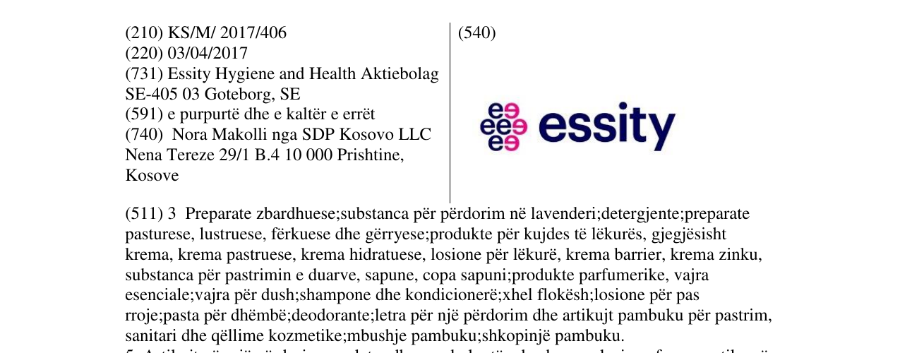 Zëri i markës essity në buletin
