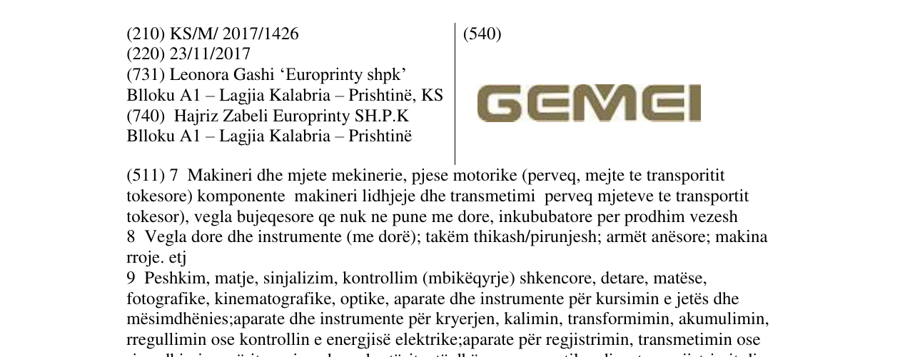 Zëri i markës GEMEL në buletin