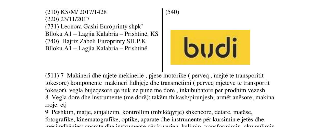 Zëri i markës Markë figurative në buletin
