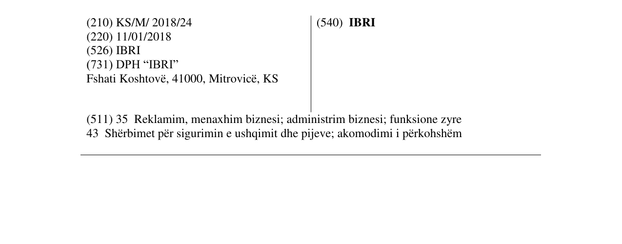 Zëri i markës IBRI në buletin