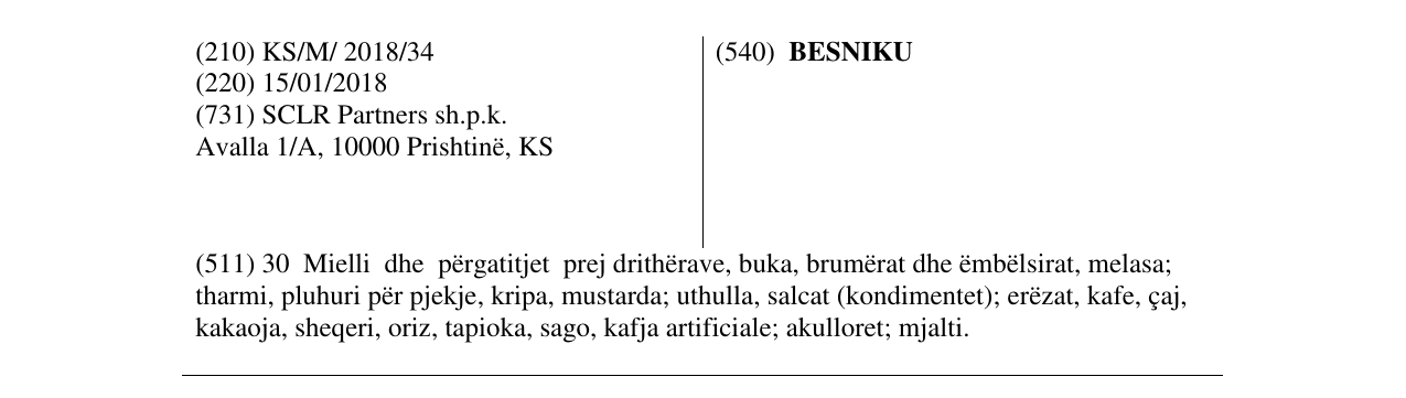 Zëri i markës BESNIKU në buletin