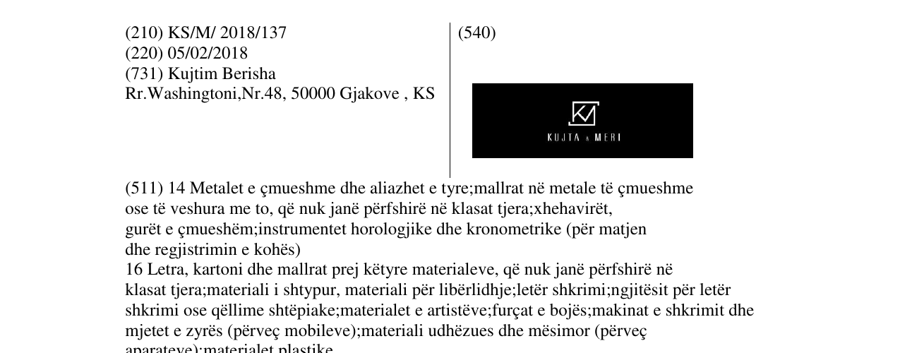 Zëri i markës KUJTA MERI në buletin