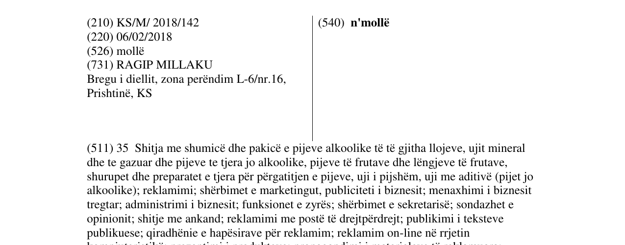 Zëri i markës n'mollë në buletin