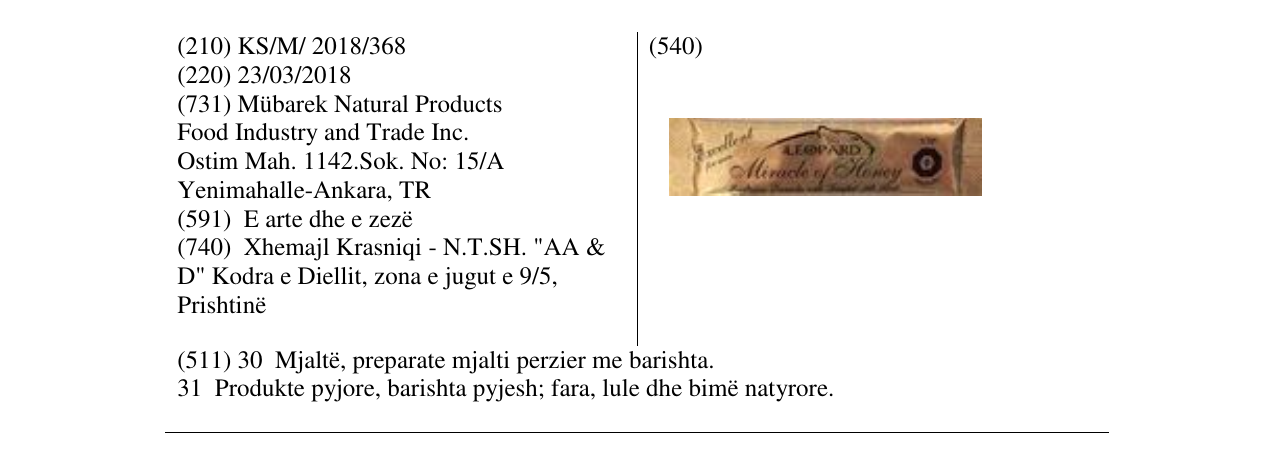 Zëri i markës LEOPARD në buletin