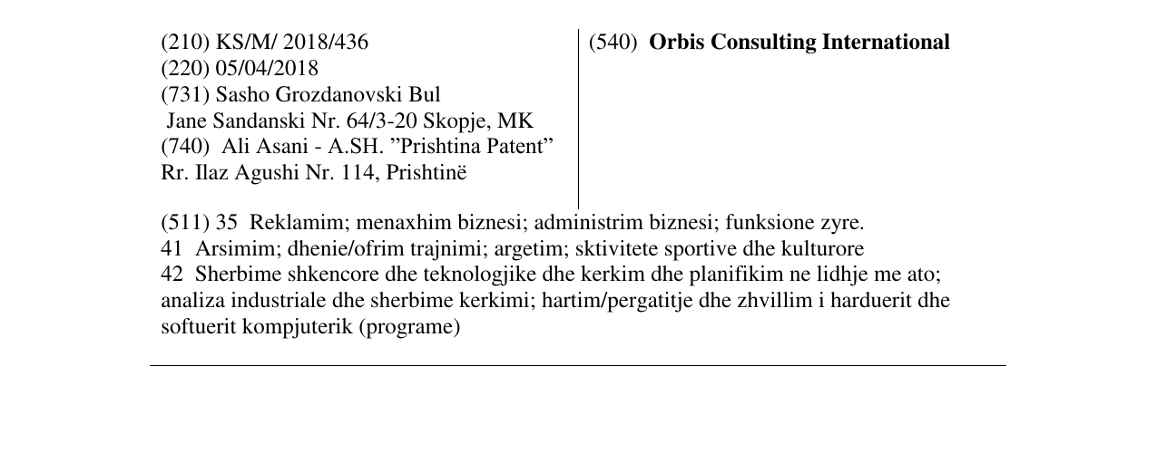 Zëri i markës Orbis Consulting International në buletin