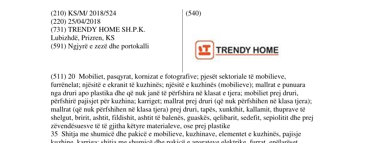 Zëri i markës TRENDY HOME në buletin