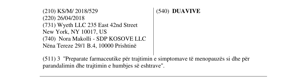 Zëri i markës DUAVIVE në buletin