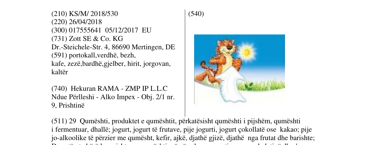Zëri i markës Markë figurative në buletin
