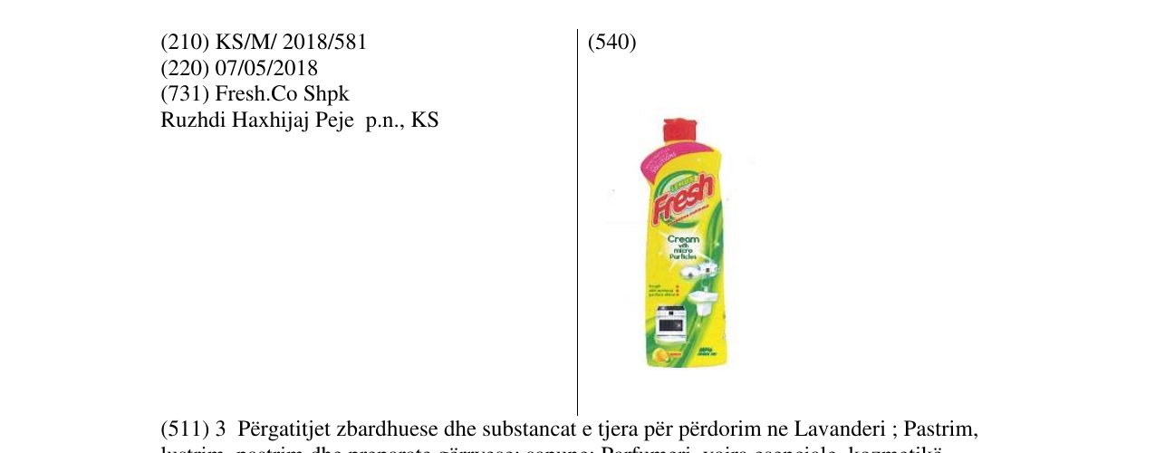 Zëri i markës Fresh në buletin