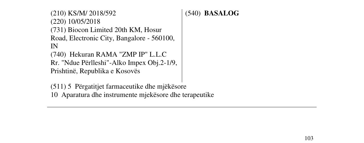 Zëri i markës BASALOG në buletin