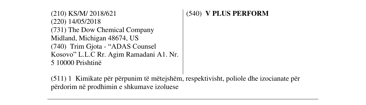 Zëri i markës V PLUS PERFORM në buletin