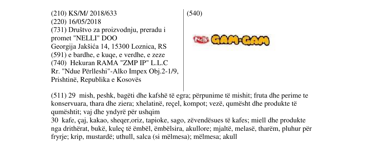 Zëri i markës GAM-GAM në buletin