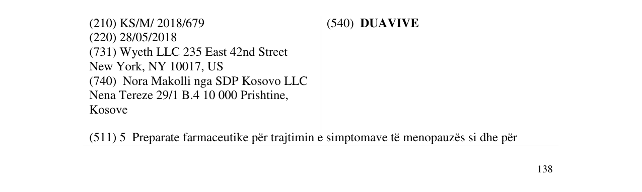 Zëri i markës DUAVIVE në buletin