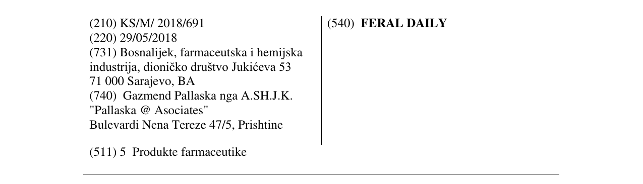 Zëri i markës FERAL DAILY në buletin