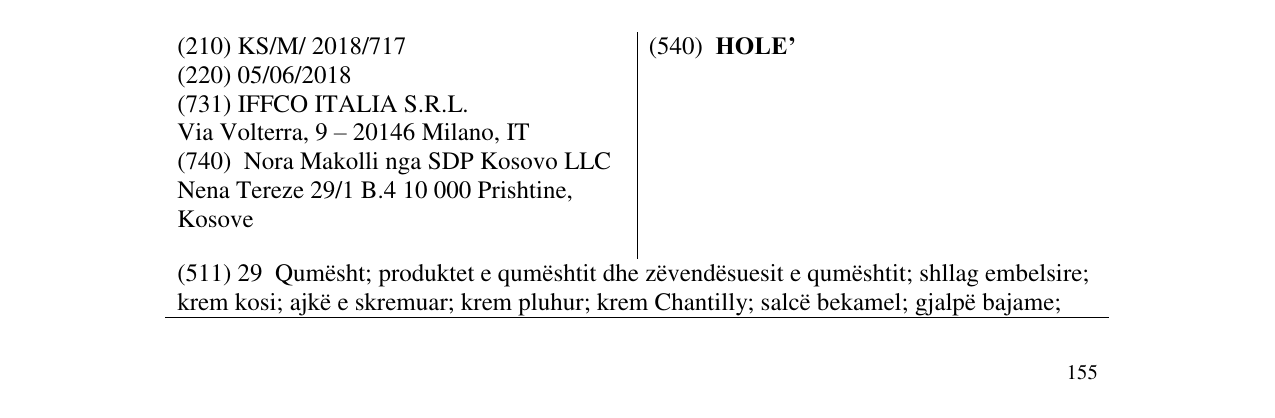 Zëri i markës HOLE’ në buletin